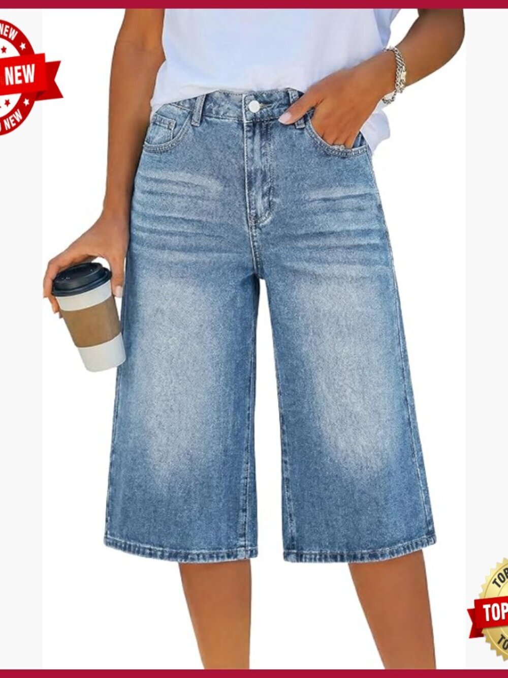 Baggy High Waisted Denim Shorts Y2K Wide Leg Cotton Blend Casual Summer